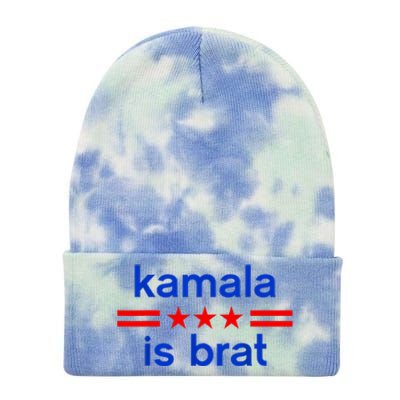 Kamala Is BratCute Quotes American Tie Dye 12in Knit Beanie