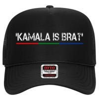 Kamala Is Brat High Crown Mesh Back Trucker Hat