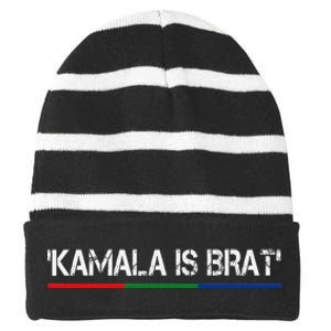 Kamala Is Brat Striped Beanie with Solid Band