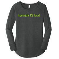 Kamala Is Brat Funny Pop Culture Girlie Usa President 2024 Women's Perfect Tri Tunic Long Sleeve Shirt