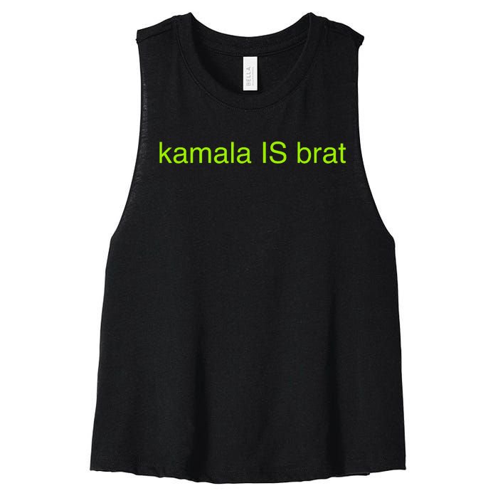 Kamala Is Brat Funny Pop Culture Girlie Usa President 2024 Women's Racerback Cropped Tank