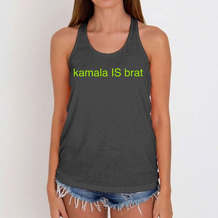 Kamala Is Brat Funny Pop Culture Girlie Usa President 2024 Women's Knotted Racerback Tank