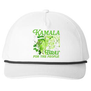 Kamala Is Brat 2024 Funny Green Snapback Five-Panel Rope Hat