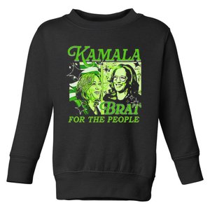 Kamala Is Brat 2024 Funny Green Toddler Sweatshirt