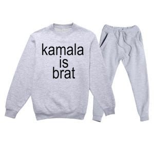 Kamala Is Brat Funny Meme Premium Crewneck Sweatsuit Set