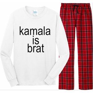 Kamala Is Brat Funny Meme Long Sleeve Pajama Set