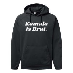 Kamala Is Brat Funny Messy Bun Performance Fleece Hoodie