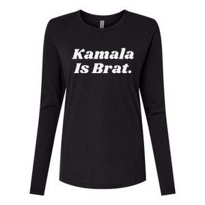 Kamala Is Brat Funny Messy Bun Womens Cotton Relaxed Long Sleeve T-Shirt