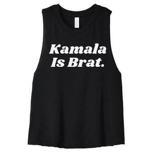 Kamala Is Brat Funny Messy Bun Women's Racerback Cropped Tank