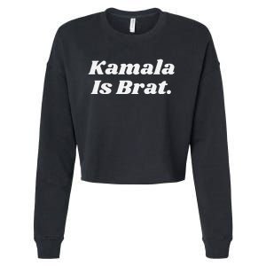 Kamala Is Brat Funny Messy Bun Cropped Pullover Crew