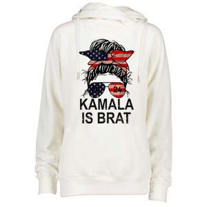 Kamala Is Brat Funny Quotes Feminist Womens Funnel Neck Pullover Hood