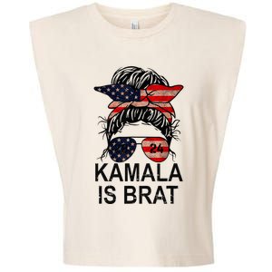 Kamala Is Brat Funny Quotes Feminist Garment-Dyed Women's Muscle Tee