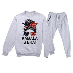 Kamala Is Brat Funny Quotes Feminist Premium Crewneck Sweatsuit Set