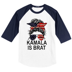 Kamala Is Brat Funny Quotes Feminist Baseball Sleeve Shirt