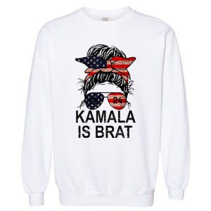 Kamala Is Brat Funny Quotes Feminist Garment-Dyed Sweatshirt