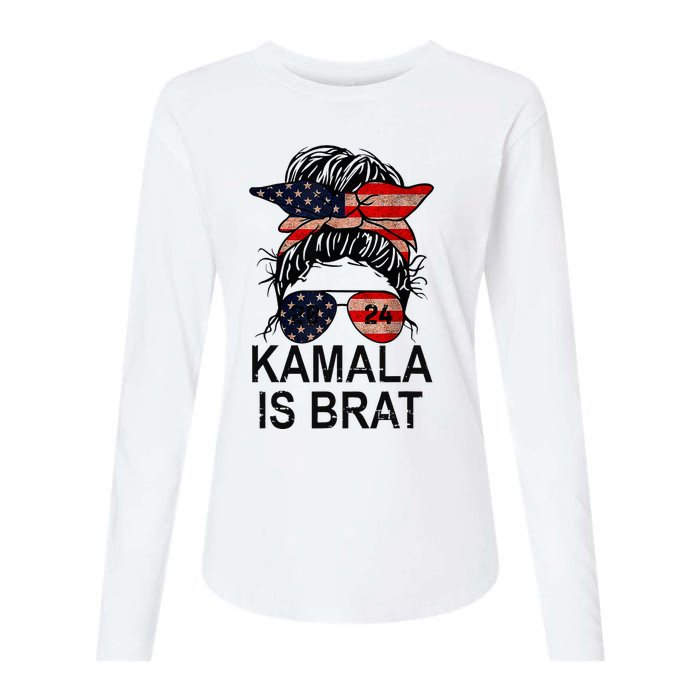 Kamala Is Brat Funny Quotes Feminist Womens Cotton Relaxed Long Sleeve T-Shirt