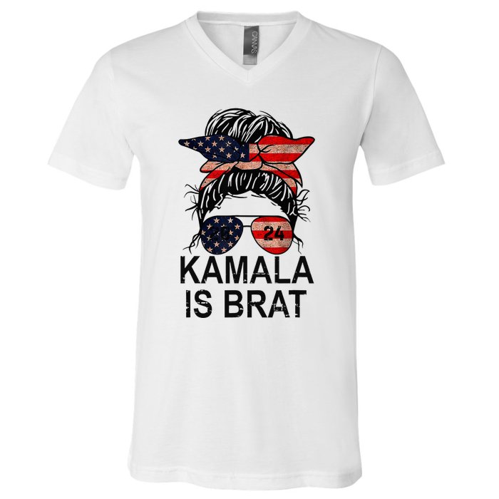 Kamala Is Brat Funny Quotes Feminist V-Neck T-Shirt