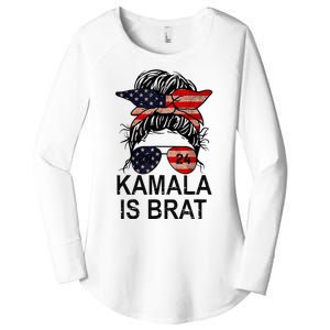 Kamala Is Brat Funny Quotes Feminist Women's Perfect Tri Tunic Long Sleeve Shirt