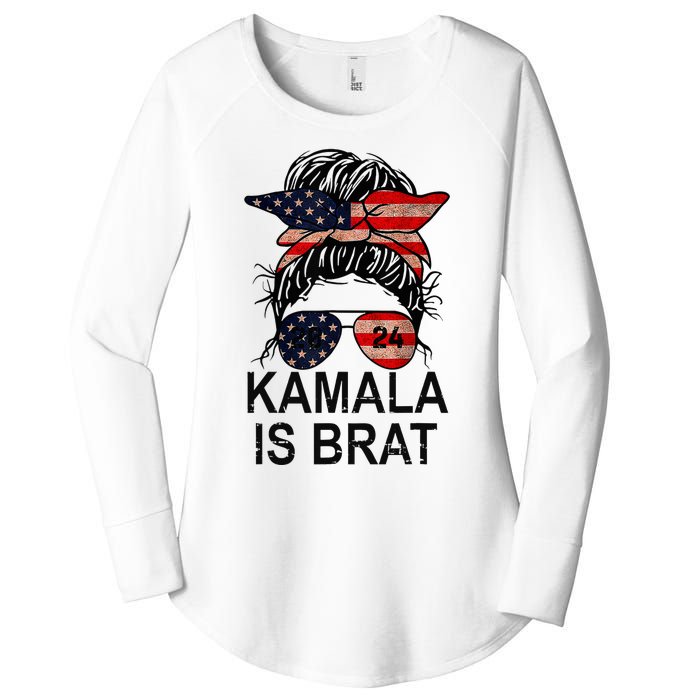 Kamala Is Brat Funny Quotes Feminist Women's Perfect Tri Tunic Long Sleeve Shirt