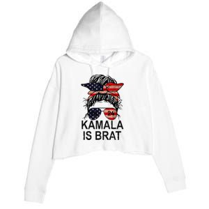 Kamala Is Brat Funny Quotes Feminist Crop Fleece Hoodie