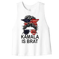 Kamala Is Brat Funny Quotes Feminist Women's Racerback Cropped Tank