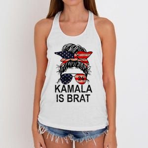 Kamala Is Brat Funny Quotes Feminist Women's Knotted Racerback Tank