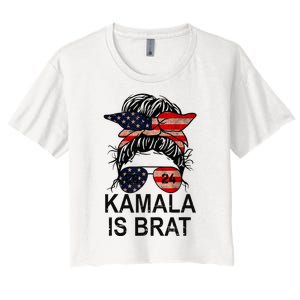 Kamala Is Brat Funny Quotes Feminist Women's Crop Top Tee