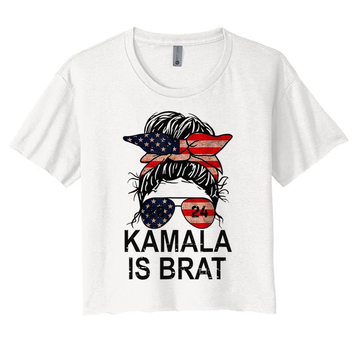 Kamala Is Brat Funny Quotes Feminist Women's Crop Top Tee