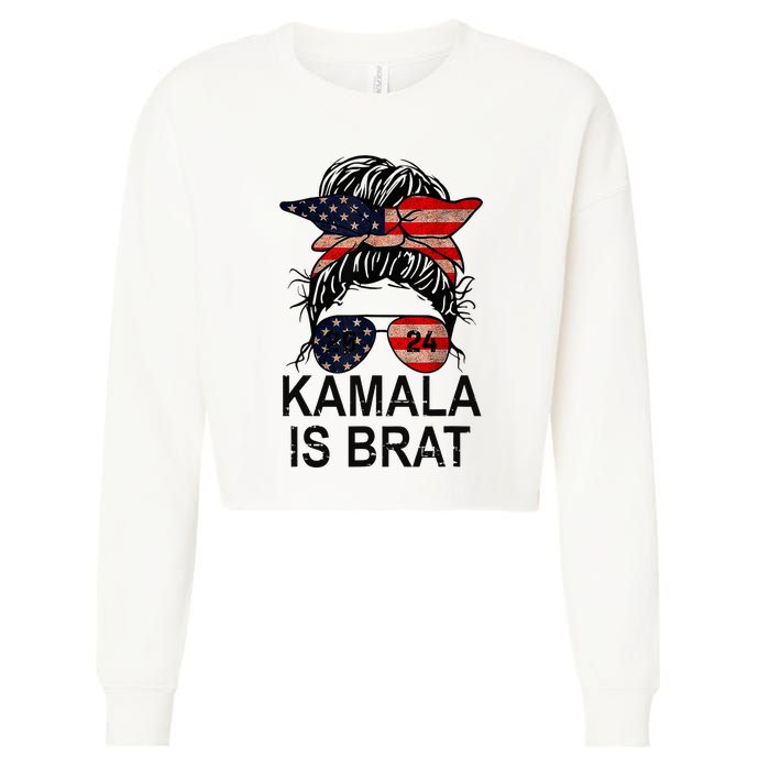 Kamala Is Brat Funny Quotes Feminist Cropped Pullover Crew