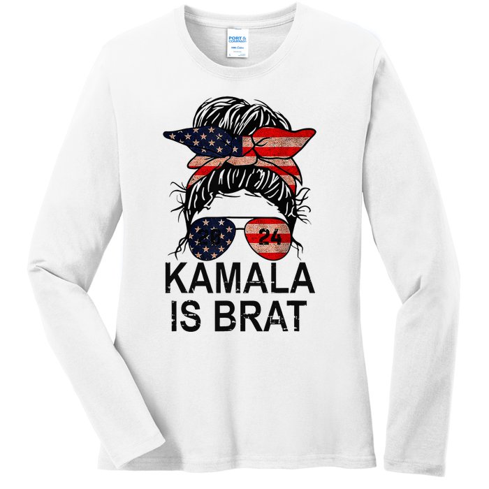 Kamala Is Brat Funny Quotes Feminist Ladies Long Sleeve Shirt