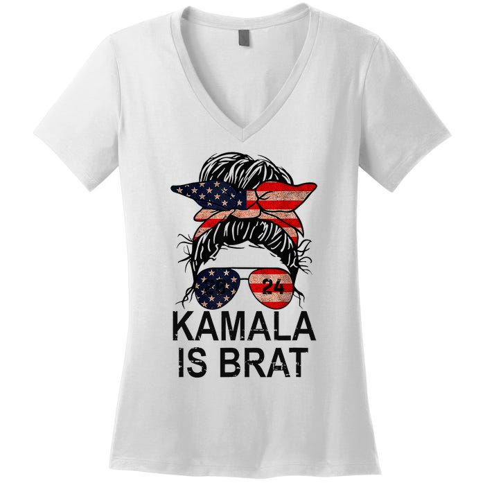 Kamala Is Brat Funny Quotes Feminist Women's V-Neck T-Shirt