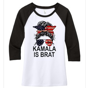 Kamala Is Brat Funny Quotes Feminist Women's Tri-Blend 3/4-Sleeve Raglan Shirt