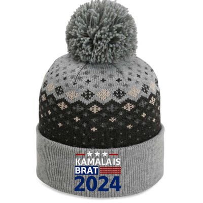 Kamala Is Brat Funny Sarcastic Coconut Tree Campaign The Baniff Cuffed Pom Beanie