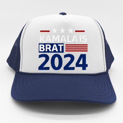 Kamala Is Brat Funny Sarcastic Coconut Tree Campaign Trucker Hat