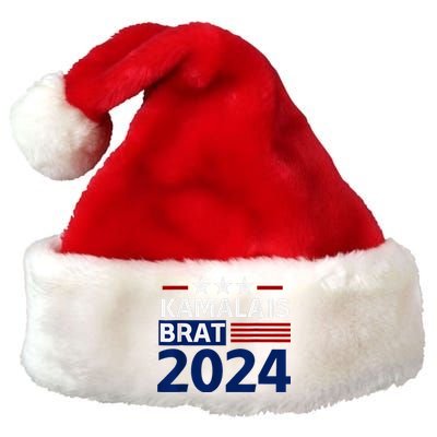 Kamala Is Brat Funny Sarcastic Coconut Tree Campaign Premium Christmas Santa Hat