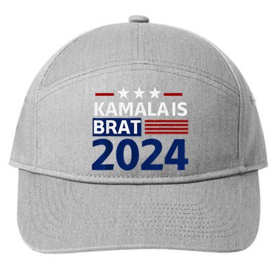 Kamala Is Brat Funny Sarcastic Coconut Tree Campaign 7-Panel Snapback Hat