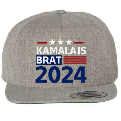 Kamala Is Brat Funny Sarcastic Coconut Tree Campaign Wool Snapback Cap