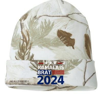 Kamala Is Brat Funny Sarcastic Coconut Tree Campaign Kati Licensed 12" Camo Beanie