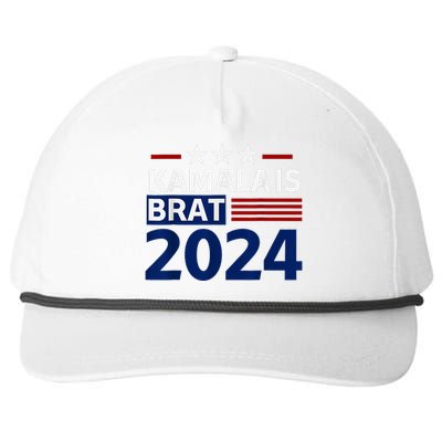 Kamala Is Brat Funny Sarcastic Coconut Tree Campaign Snapback Five-Panel Rope Hat