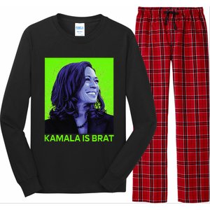 Kamala Is Brat Funny Sarcastic Long Sleeve Pajama Set