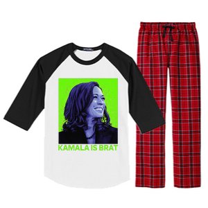 Kamala Is Brat Funny Sarcastic Raglan Sleeve Pajama Set