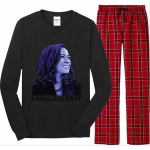 Kamala Is Brat Funny Sarcastic Long Sleeve Pajama Set