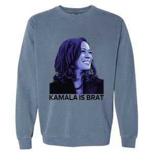 Kamala Is Brat Funny Sarcastic Garment-Dyed Sweatshirt