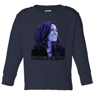 Kamala Is Brat Funny Sarcastic Toddler Long Sleeve Shirt