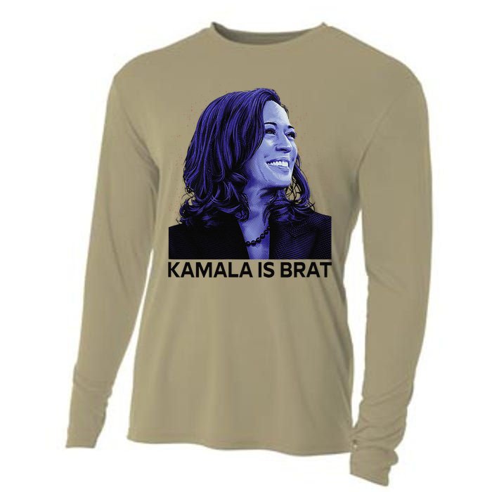 Kamala Is Brat Funny Sarcastic Cooling Performance Long Sleeve Crew