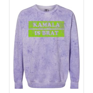 Kamala Is Brat Funny Usa Humor Meme Green Text Colorblast Crewneck Sweatshirt