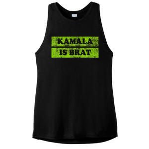 Kamala Is Brat Funny Usa Humor Meme Green Text Ladies PosiCharge Tri-Blend Wicking Tank