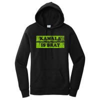 Kamala Is Brat Funny Usa Humor Meme Green Text Women's Pullover Hoodie