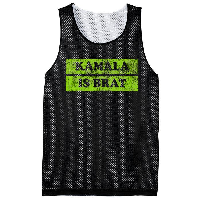 Kamala Is Brat Funny Usa Humor Meme Green Text Mesh Reversible Basketball Jersey Tank