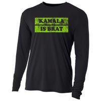 Kamala Is Brat Funny Usa Humor Meme Green Text Cooling Performance Long Sleeve Crew